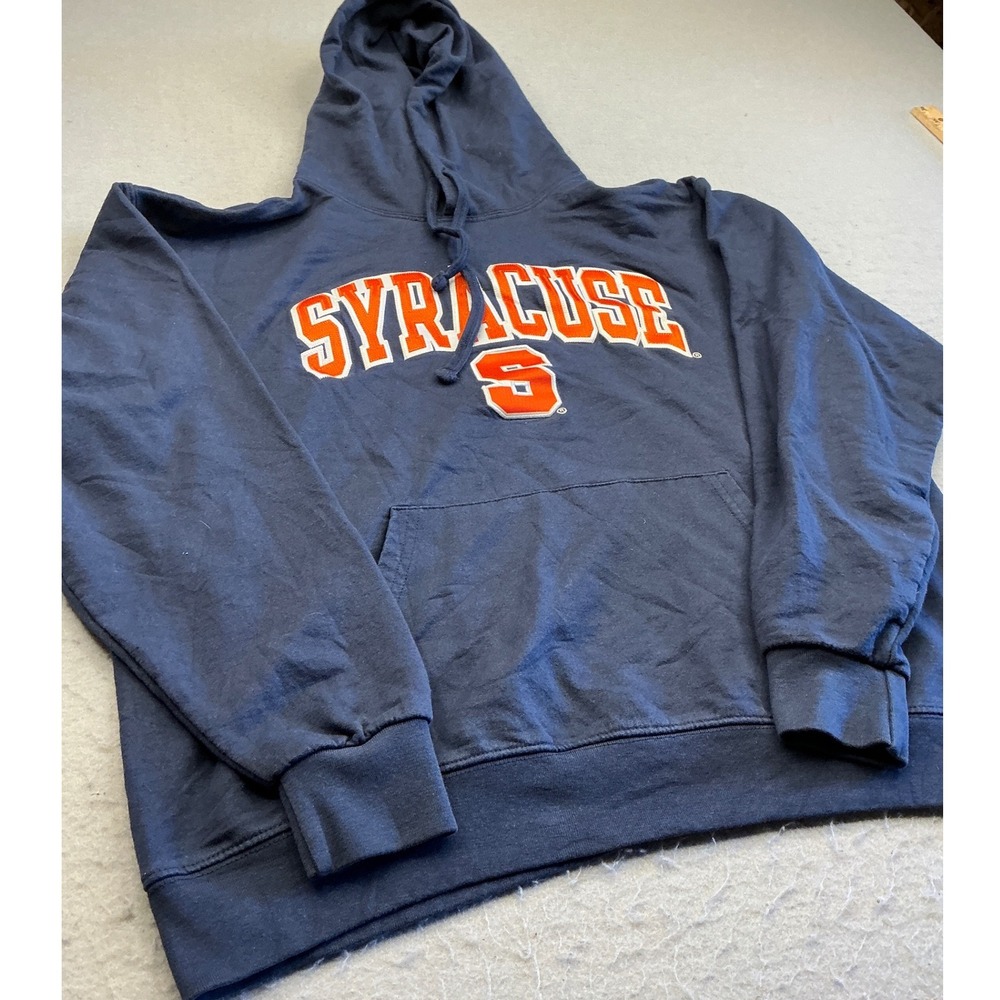The Victory Syracuse University Hoodie Navy Blue Embroidered Large Collegiate